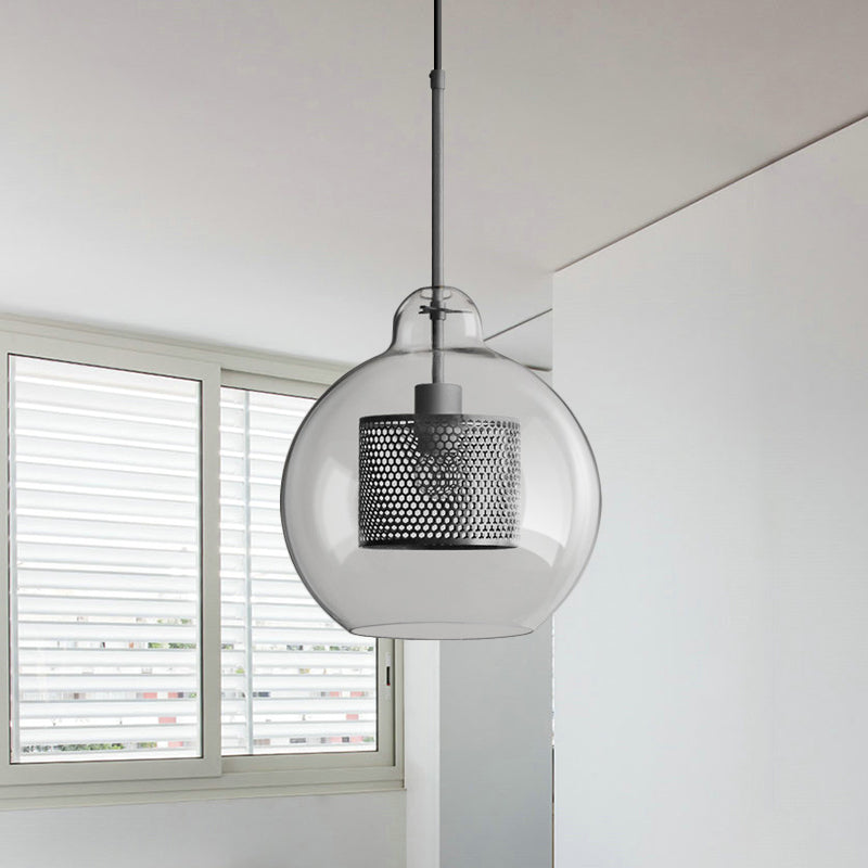 Modern Clear Glass Pendant Light For Dining Room Table - 1-Light Fixture