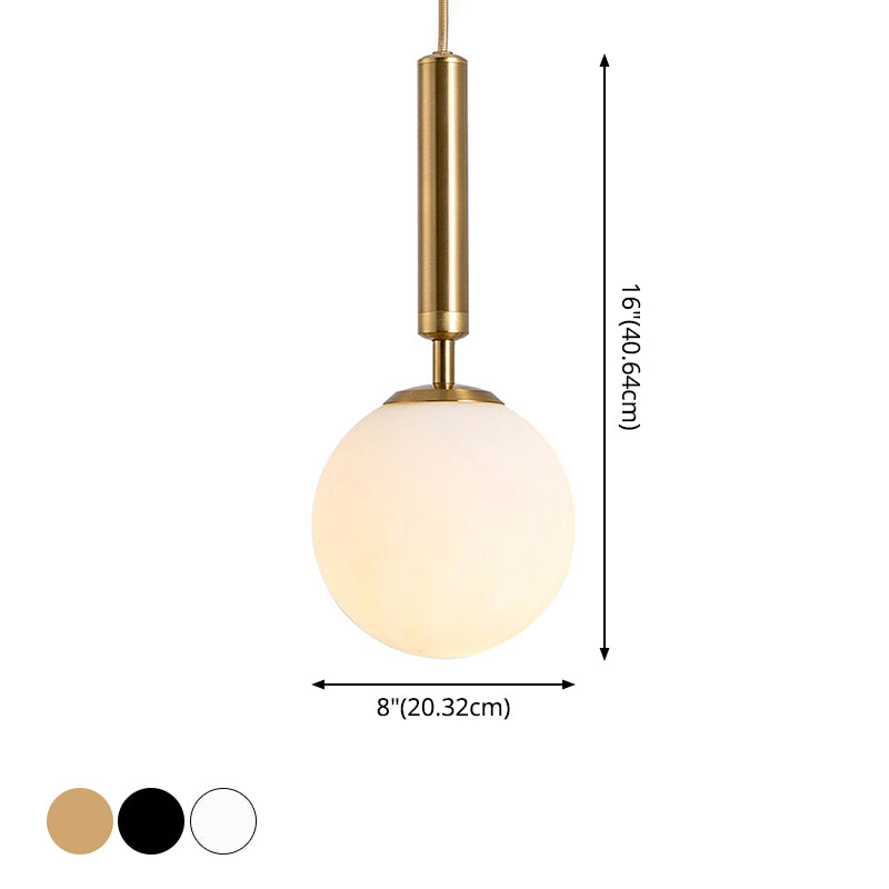 Modern White Hanging Glass Pendant Lamp For Bedroom Lighting