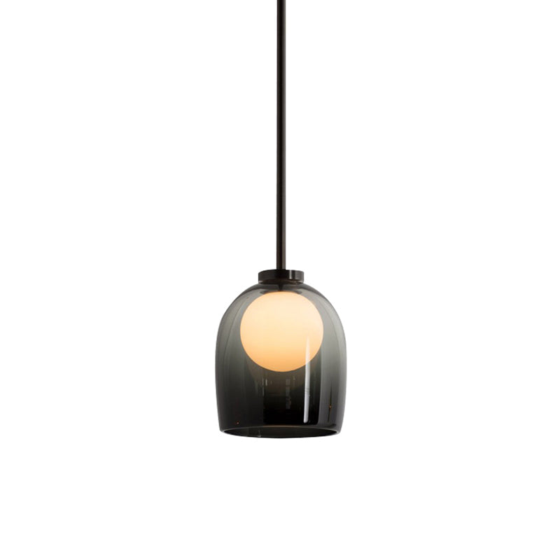 Modern Glass Pendant Lamp For Dining Room Table - Bell Hanging Light Fixture 1 / Grey