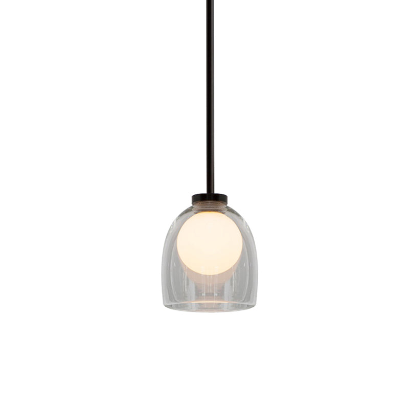 Modern Glass Pendant Lamp For Dining Room Table - Bell Hanging Light Fixture 1 / Clear