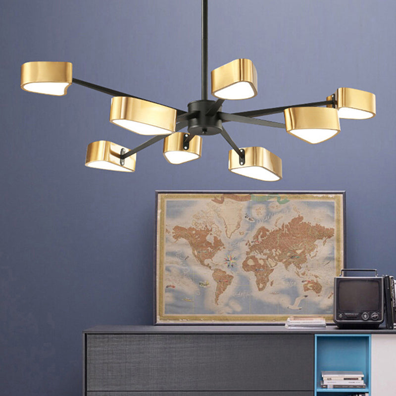 Modern Gold Triangular Chandelier Ceiling Light Fixture
