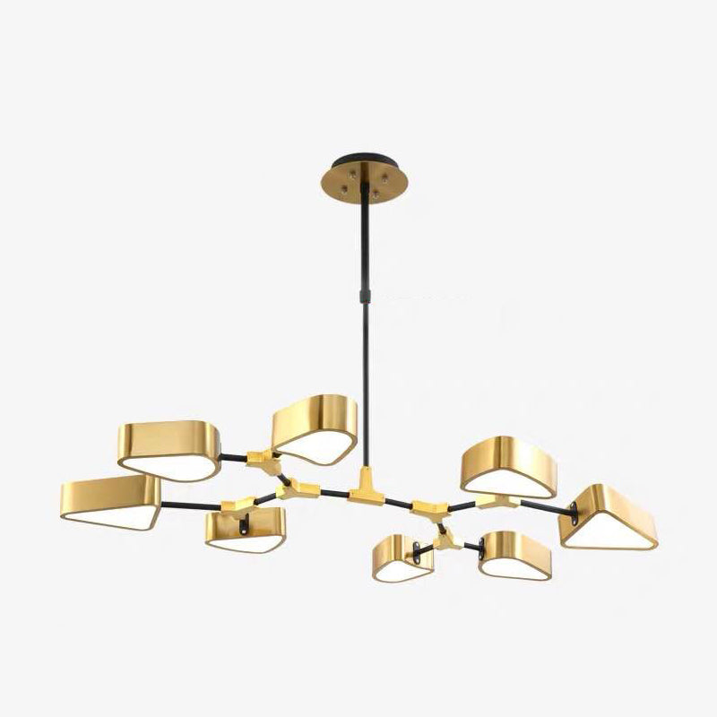 Modern Gold Triangle Chandelier Ceiling Light - Stylish Metal Hanging Fixture 8 /