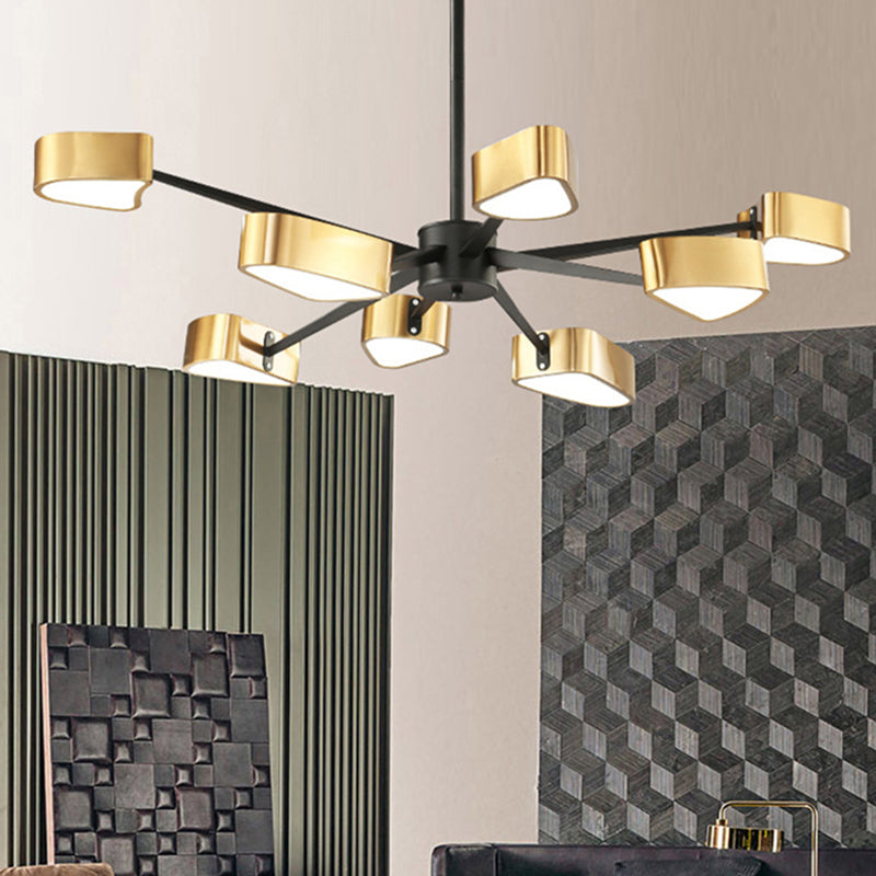 Modern Gold Triangle Chandelier Ceiling Light - Stylish Metal Hanging Fixture