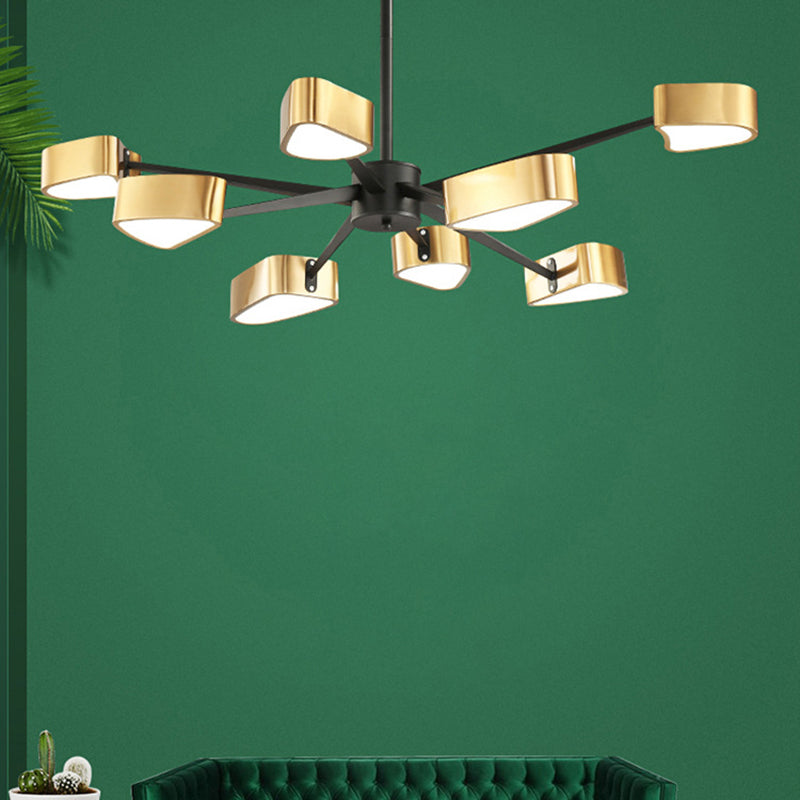 Modern Gold Triangle Chandelier Ceiling Light - Stylish Metal Hanging Fixture
