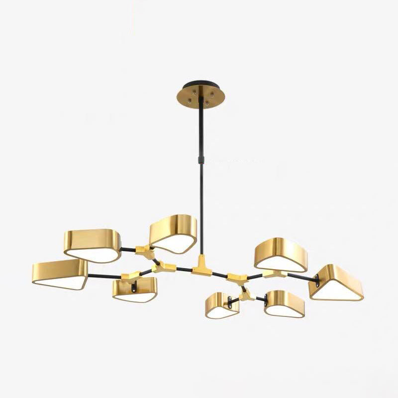 Modern Gold Triangle Chandelier Ceiling Light - Stylish Metal Hanging Fixture