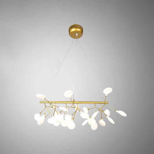 Ultra-Modern Linear Firefly Pendant Lighting: Acrylic Billiard Light For Living Room 27 / Gold Warm