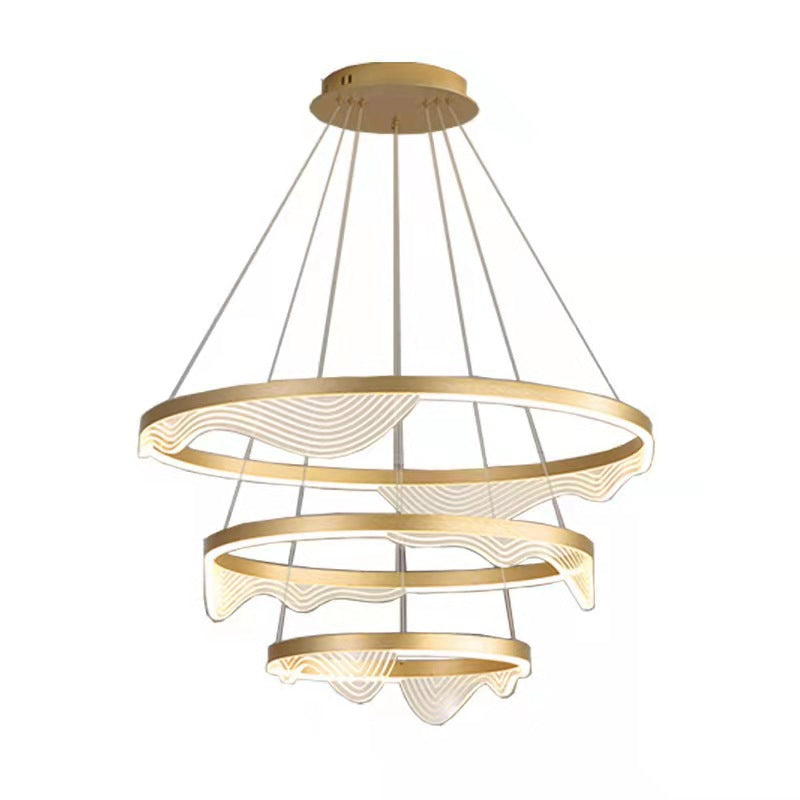 Lustre en métal orné de dentelle élégant : éclairage suspendu ultra-moderne pour le salon