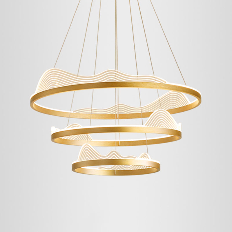 Lustre en métal orné de dentelle élégant : éclairage suspendu ultra-moderne pour le salon