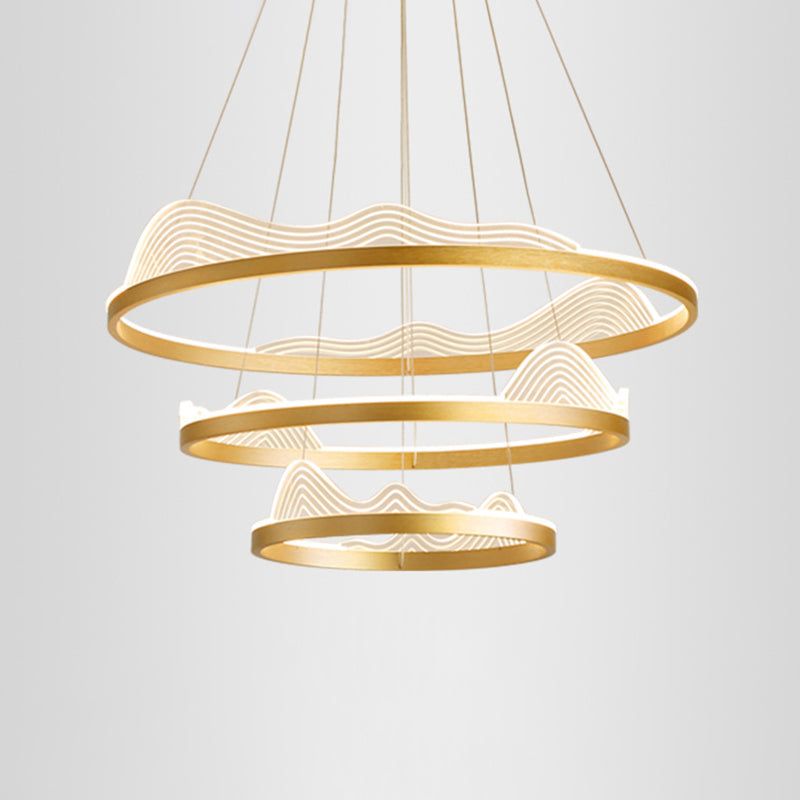 Lustre en métal orné de dentelle élégant : éclairage suspendu ultra-moderne pour le salon