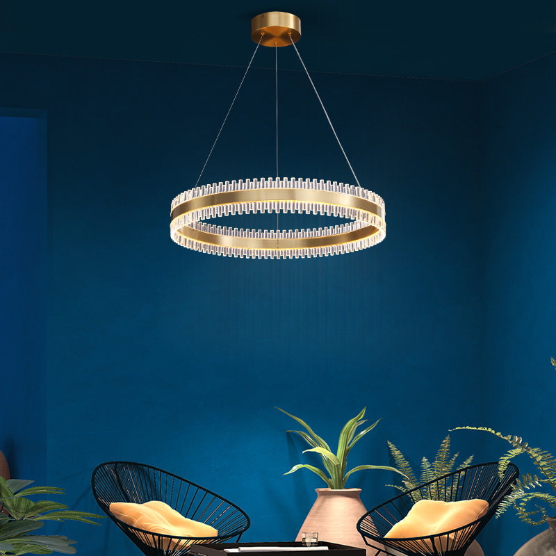 Modern Interlace Rings Chandelier - Metal Pendant Light for Living Room