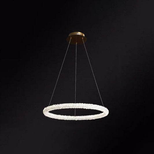 Modern Crystal Circle Chandelier for Restaurants - Pendant Lighting