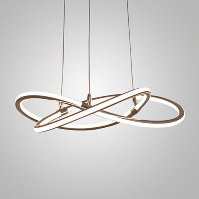 Modern Metal Strip Chandelier Pendant Light for Restaurants with Hanging Cord