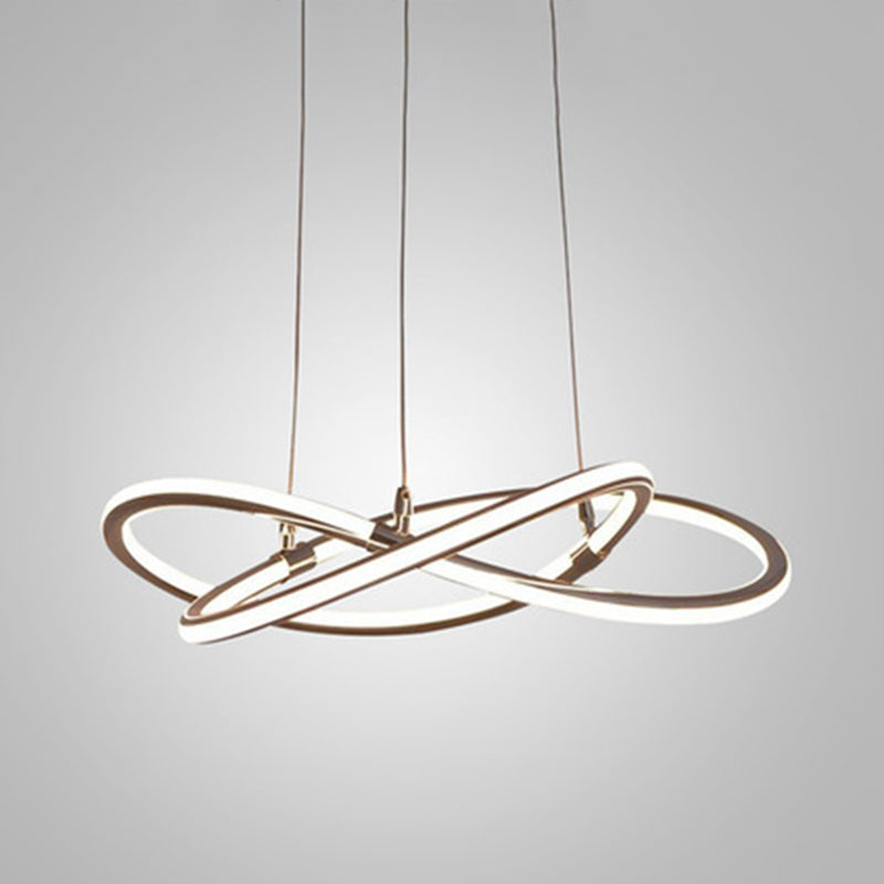 Modern Metal Strip Chandelier Pendant Light for Restaurants with Hanging Cord