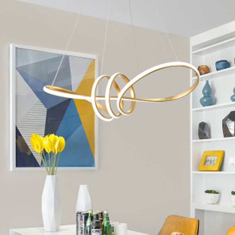 Spiral Metal Chandelier Pendant Light for Modern Living Room