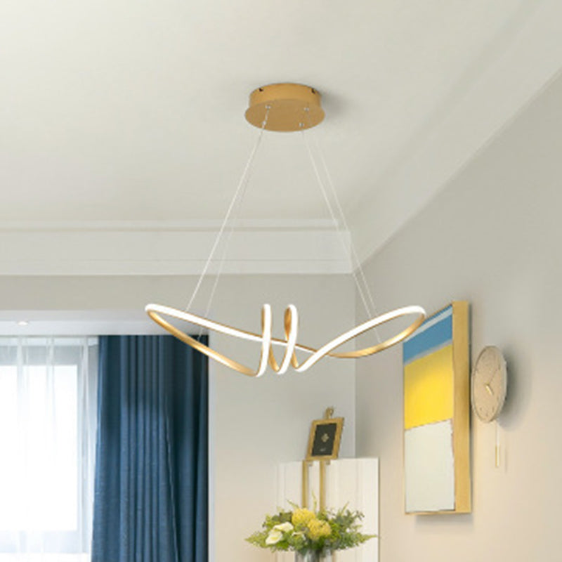 Spiral Metal Chandelier For Stylish Living Room Lighting