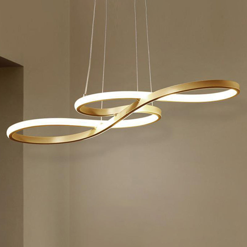 Modern Musical Note Chandelier: Stylish Metal Suspension Light For Restaurants Gold / 29.5 Natural