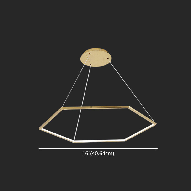 Geometric Chandelier: Ultra-Modern Metallic Lighting Fixture For Living Room