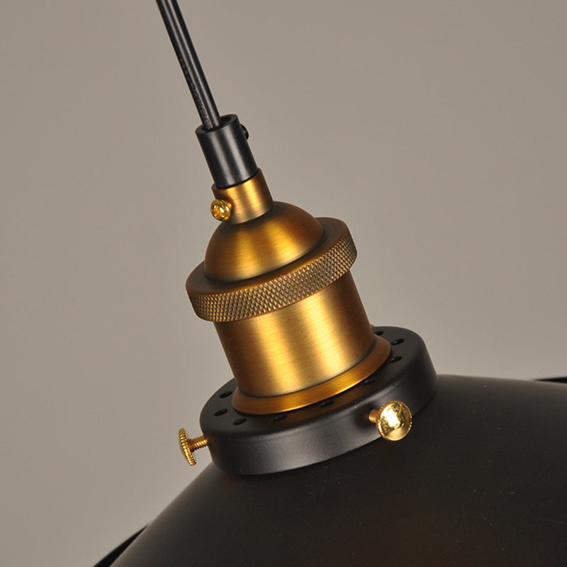 Lampe à suspension conique en métal de style industriel en noir