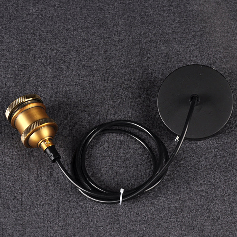 Suspension de plafond en métal de style ferme en noir - Lampe suspendue pour couloir à ampoule ouverte
