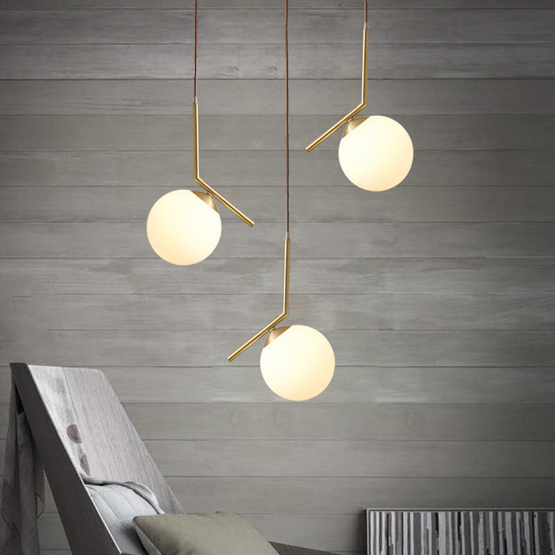 Mid Century Modern Glass Pendant Light - Sleek Hanging Fixture for Bedroom