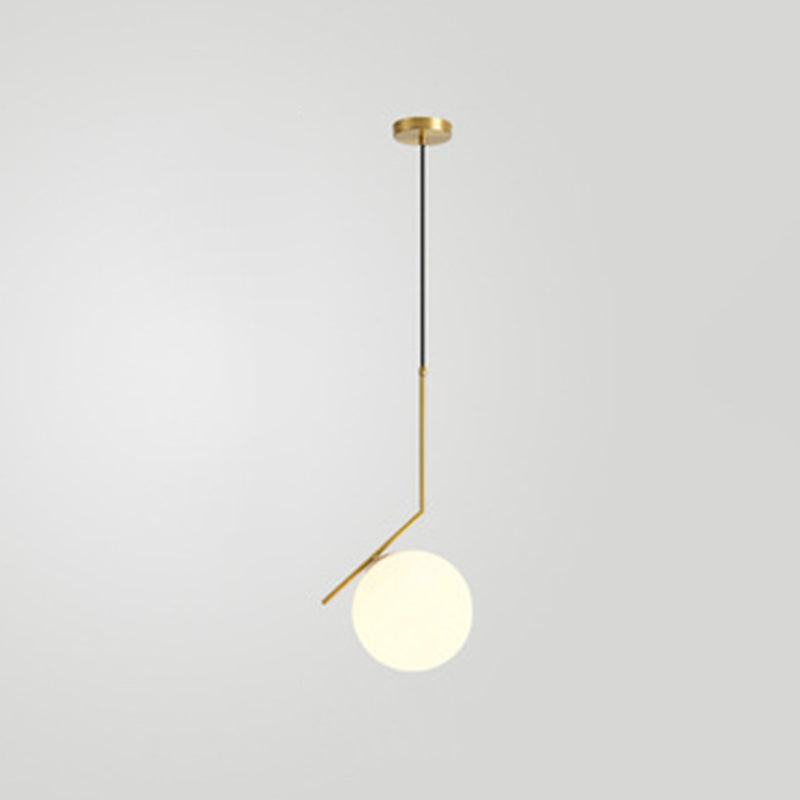 Mid Century Modern Glass Pendant Light - Sleek Hanging Fixture for Bedroom