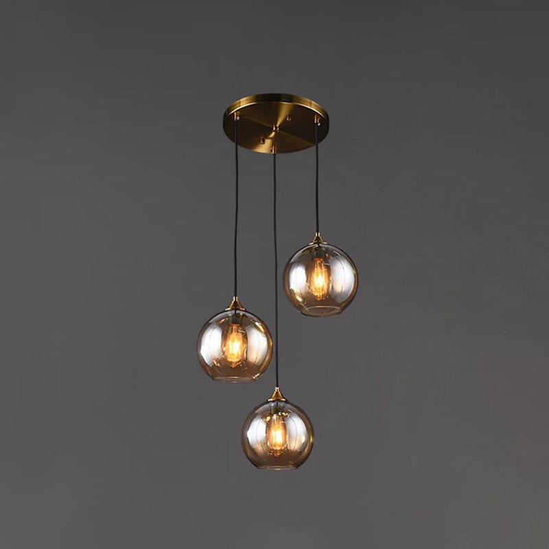 Modern Blown Glass Sphere Pendant Lights For Bedroom
