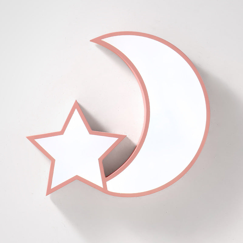 Kids Style Star and Moon LED Flushmount Ceiling Lamp
