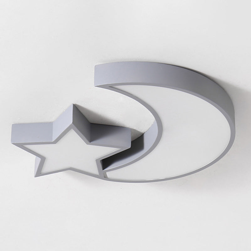 Kids Style Star and Moon LED Flushmount Ceiling Lamp