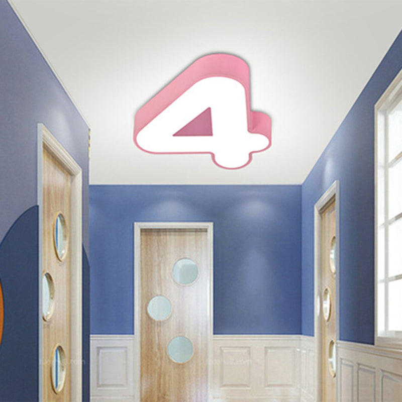 LED Acrylic Flush-Mount Light Fixture - Arabic Numeral Design