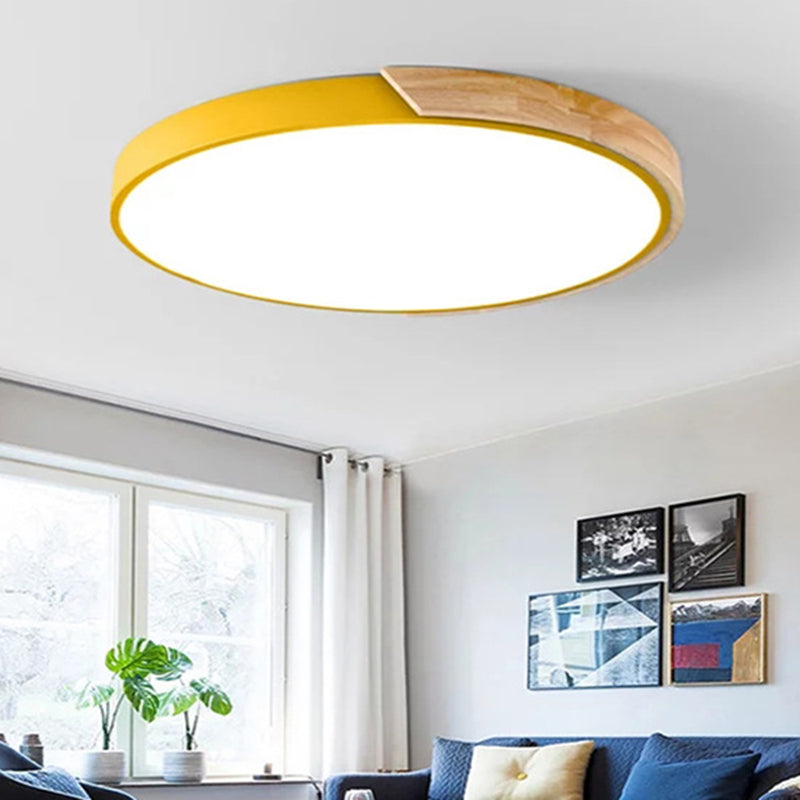 Nordic LED Flush Mount Bedroom Ceiling Light with Acrylic Shade