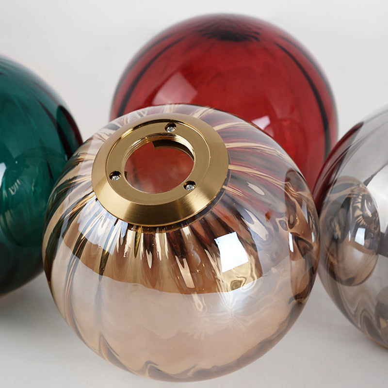 Brass Pendant Light Kit - Mid-Century Glass 1-Light Restaurant Drop