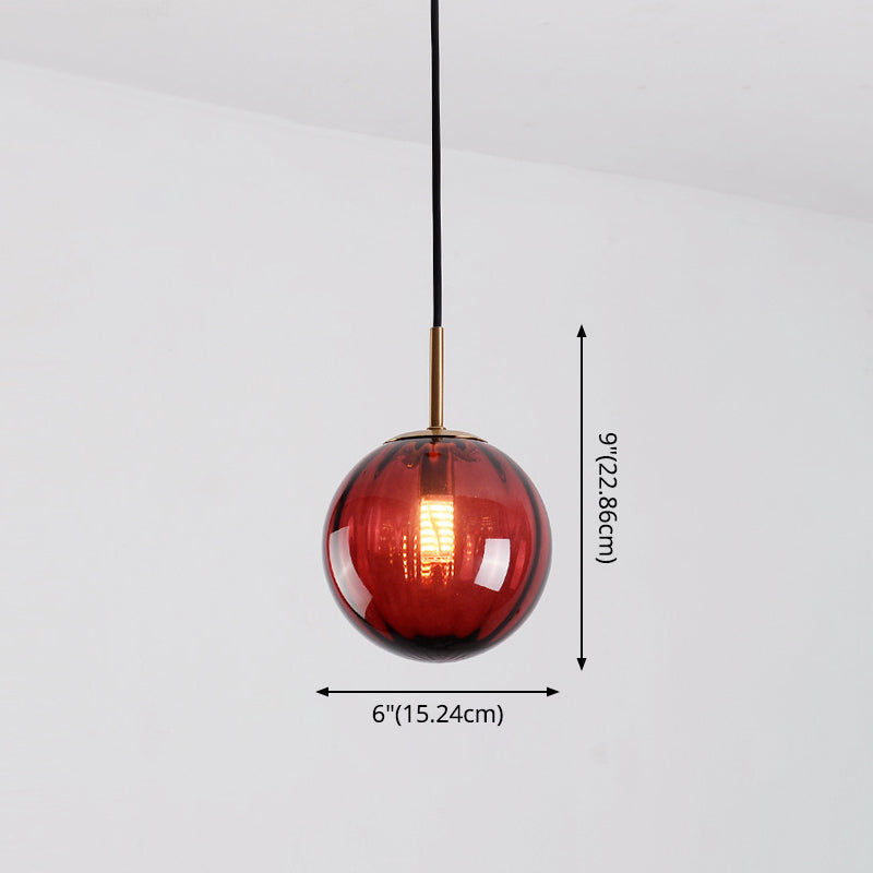 Brass Pendant Light Kit - Mid-Century Glass 1-Light Restaurant Drop