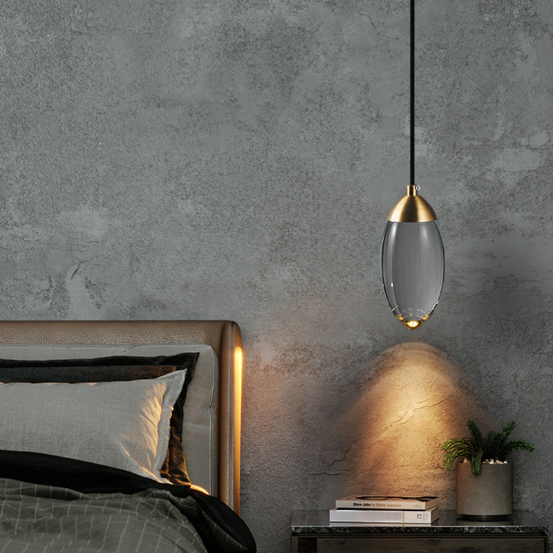 Led Crystal Suspension Pendant - Modern Gold Teardrop Lighting Fixture