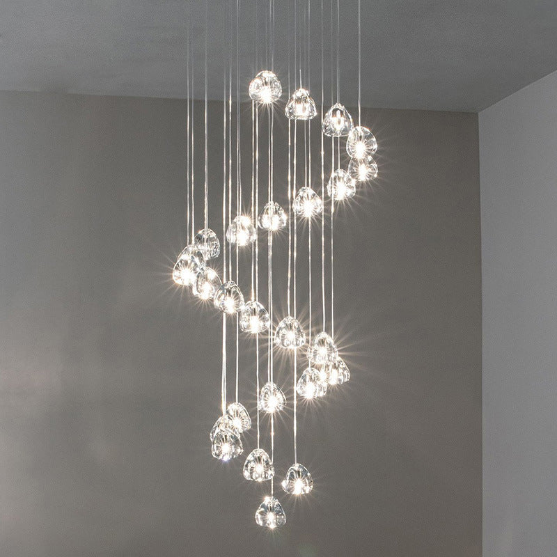 Bubble Glass Mini Pendant Light - Modern Nordic Design, LED Round Stair Hanging Lamp