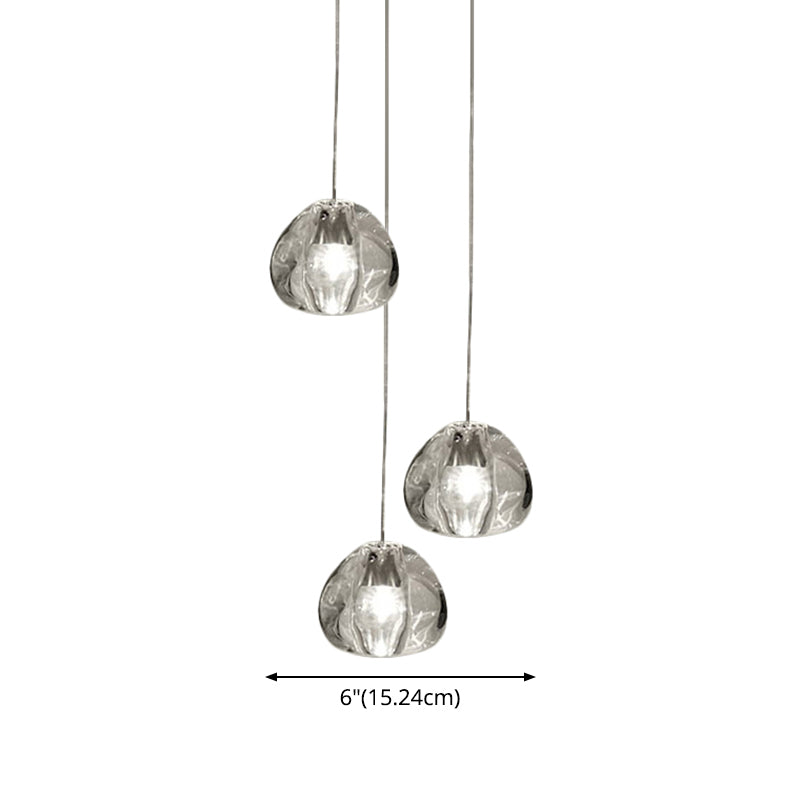 Bubble Glass Mini Pendant Light - Modern Nordic Design, LED Round Stair Hanging Lamp