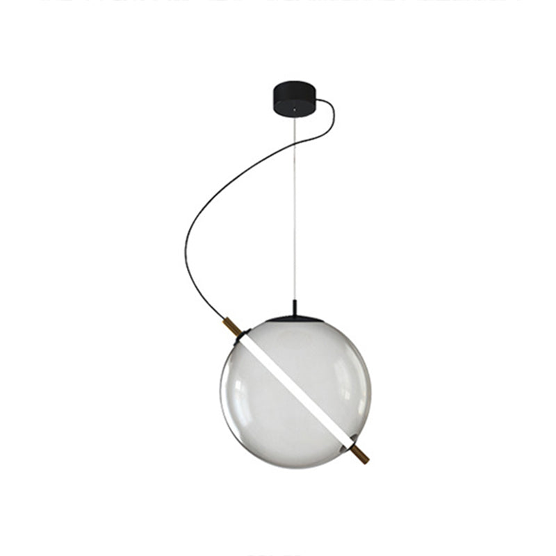 Modern Glass Globe Led Pendant Light For Stylish Kitchens Smoke Gray / 10