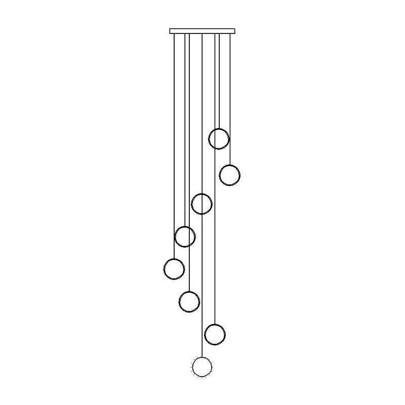 Large Ceiling Hanging Light: Modern Minimalist Nordic Metal Ring In Brass Finish For Staircases 8 /