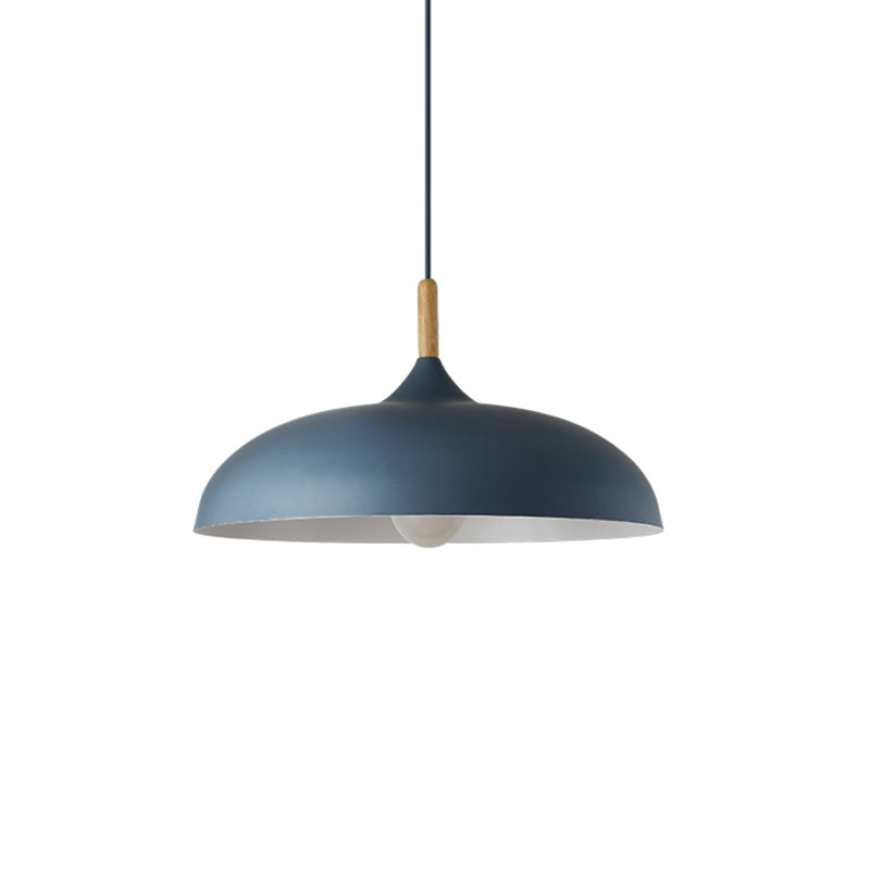 Modern LED Ceiling Pendant Light with Wood Lamp Socket - Macaron Color Option