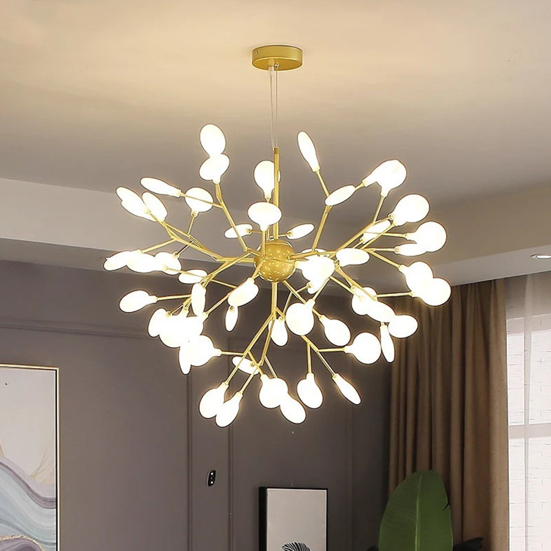 OcÃ©ane - Firefly Firefly Chandelier Pendant Light Modern Style Acrylic Living Room LED Hanging Light in Gold