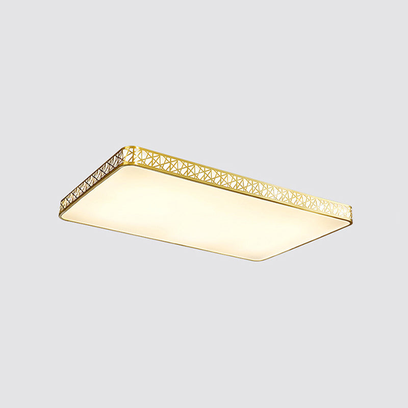 Minimalist Brass Ceiling Light with Geometric Design and LED Flushmount
