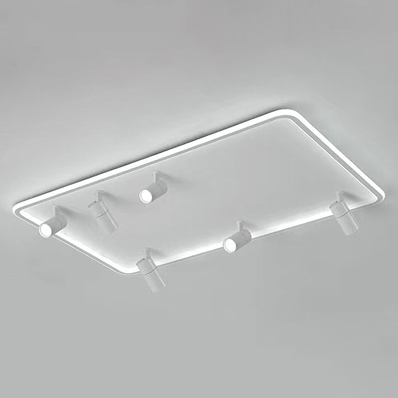 Modern LED Flush Mount Spotlight for Living Room Ceiling - Acrylic Rectangular Design