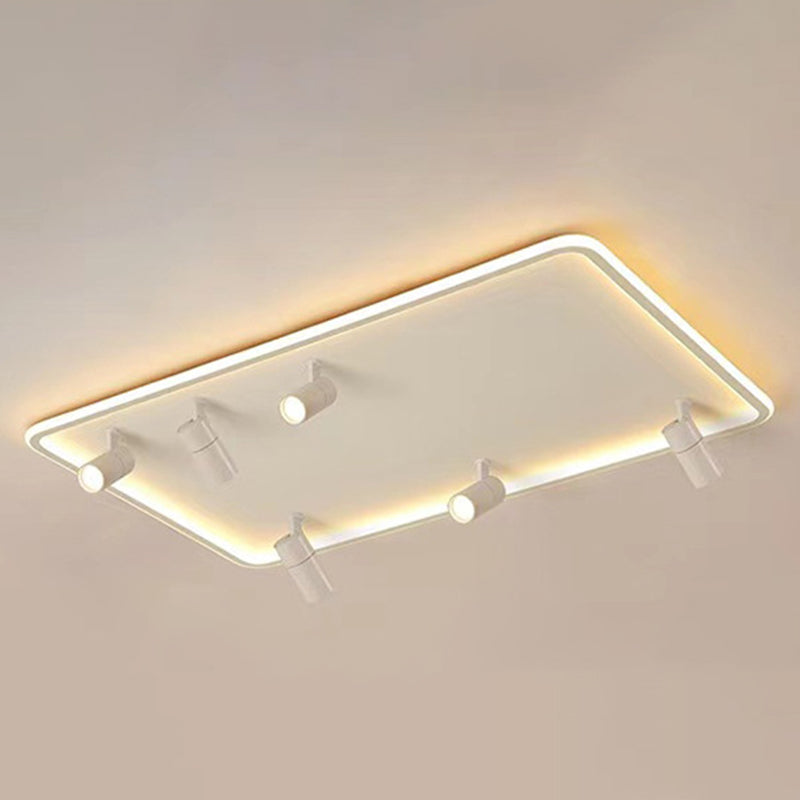 Modern LED Flush Mount Spotlight for Living Room Ceiling - Acrylic Rectangular Design