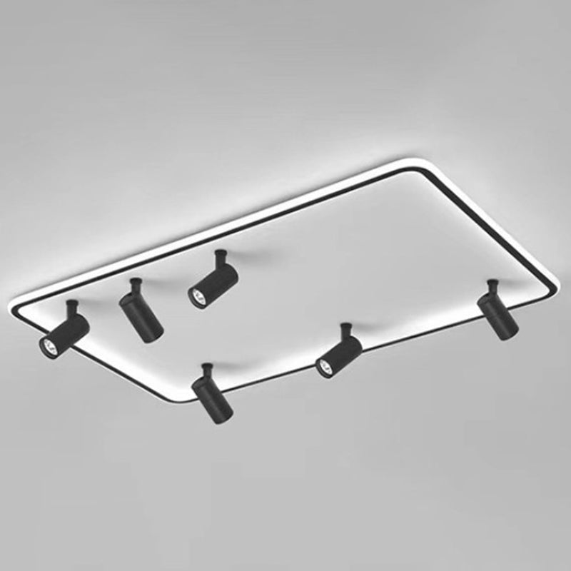 Modern LED Flush Mount Spotlight for Living Room Ceiling - Acrylic Rectangular Design