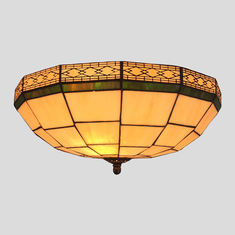 Traditional Flush Mount Glass Ceiling Lamp - Bedroom Lighting
