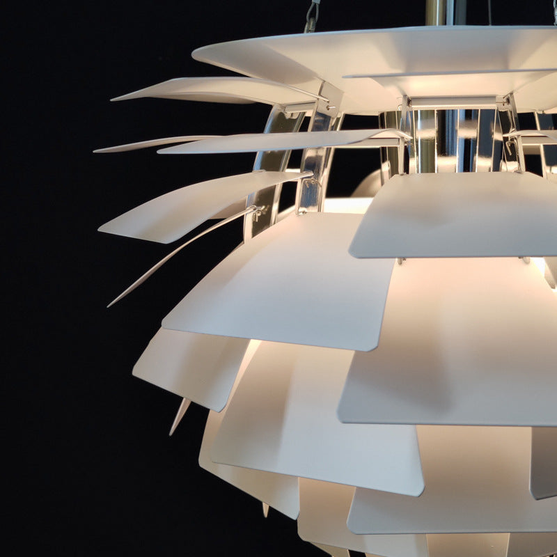 Designer Aluminum Pendant Light: Natural Pinecone Shade Perfect For Living Room Décor