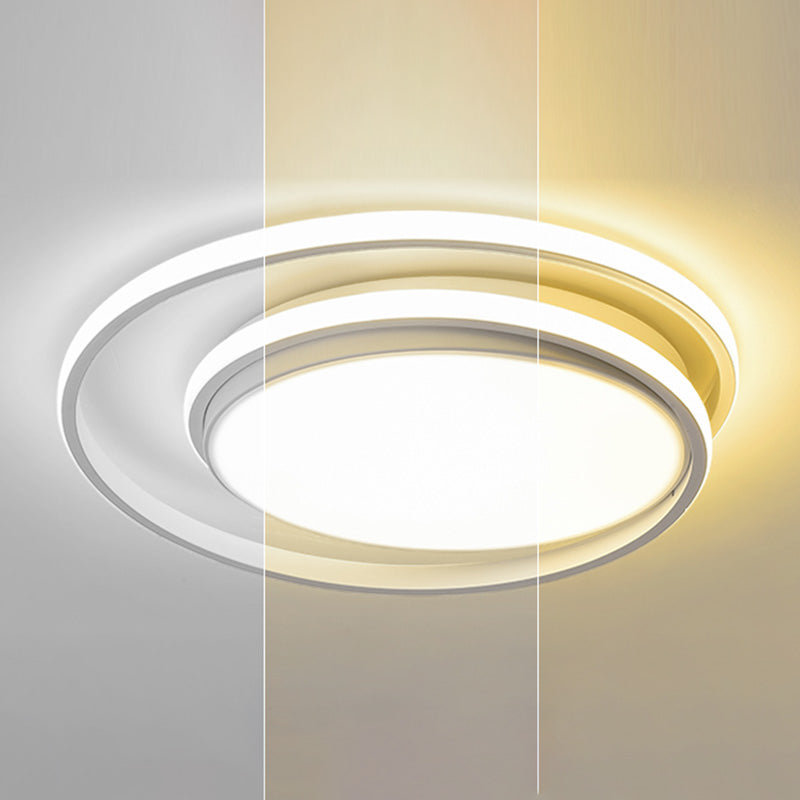Plafonnier LED encastré : forme de cercles entrecroisés, simplicité moderne, revêtement en acrylique – Idéal pour l'éclairage du salon et de la chambre