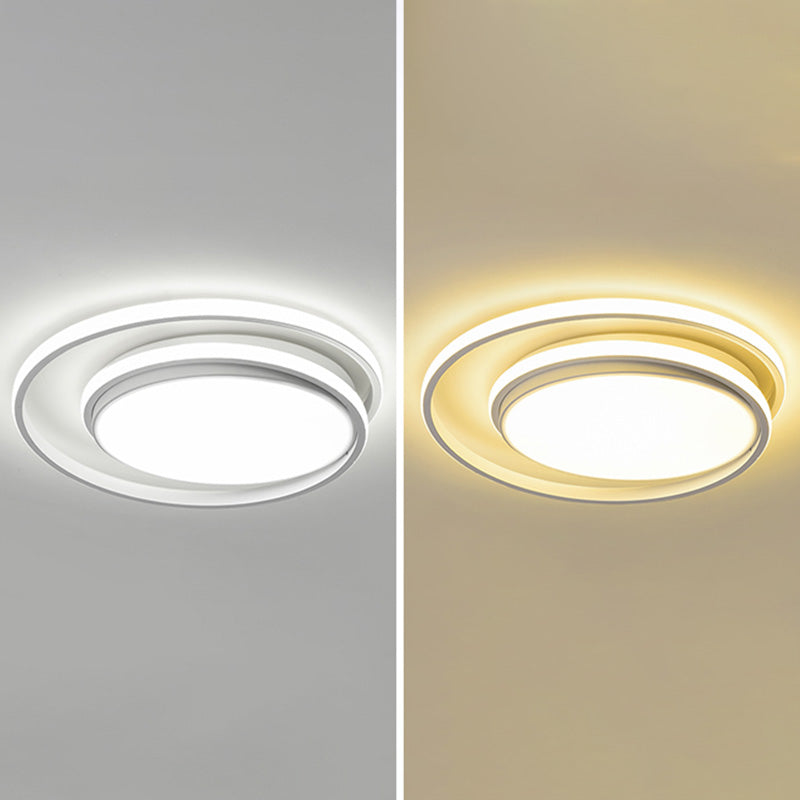 Plafonnier LED encastré : forme de cercles entrecroisés, simplicité moderne, revêtement en acrylique – Idéal pour l'éclairage du salon et de la chambre