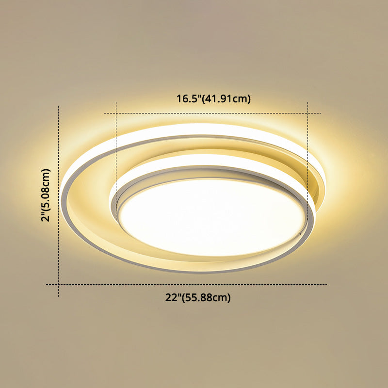 Plafonnier LED encastré : forme de cercles entrecroisés, simplicité moderne, revêtement en acrylique – Idéal pour l'éclairage du salon et de la chambre