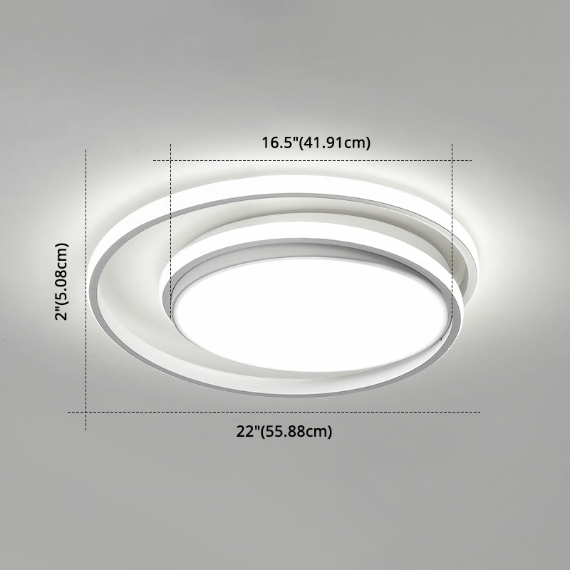 Plafonnier LED encastré : forme de cercles entrecroisés, simplicité moderne, revêtement en acrylique – Idéal pour l'éclairage du salon et de la chambre