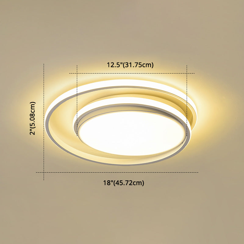 Plafonnier LED encastré : forme de cercles entrecroisés, simplicité moderne, revêtement en acrylique – Idéal pour l'éclairage du salon et de la chambre